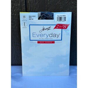 Hanes Everyday Day Sheer Pantyhose Control Top Sandalfoot EF Navy 2001